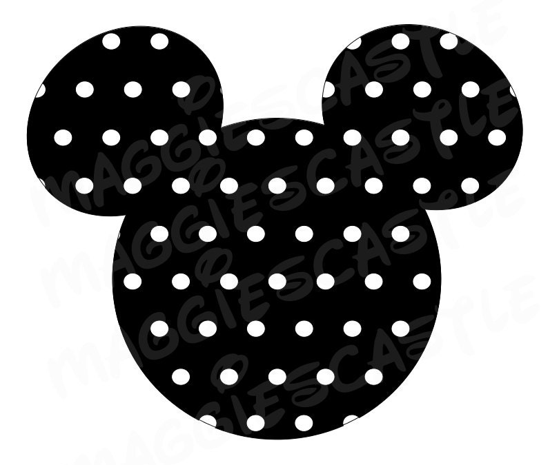 SVG File for Mickey Mouse Polka Dot DXF EPS