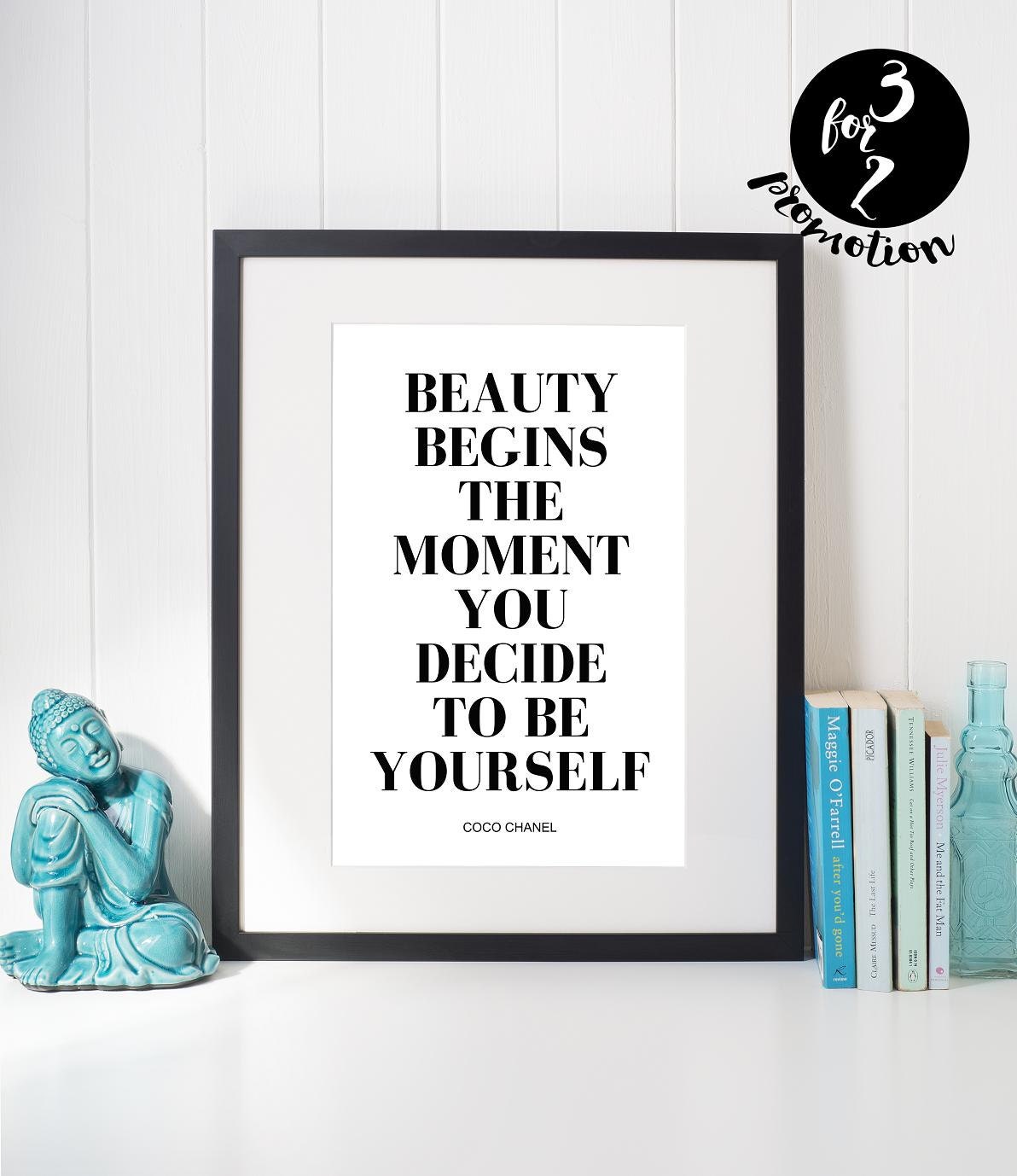 Coco Chanel Quote Beauty Begins the Moment...