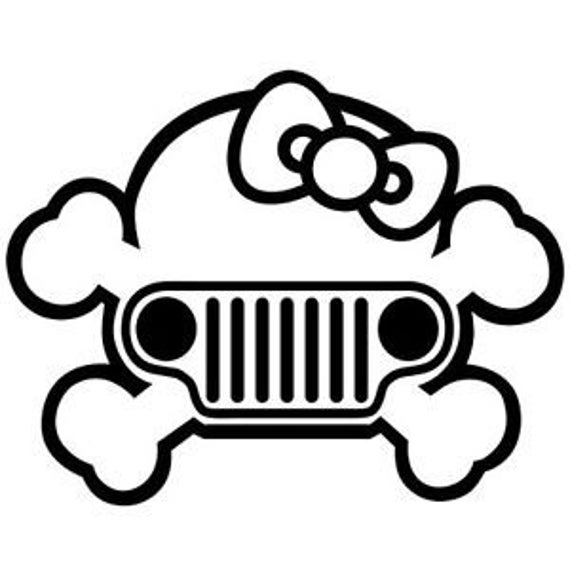 Jeep Hello Kitty Vinyl Decal Choose by MyinitialdesignsCo on Etsy