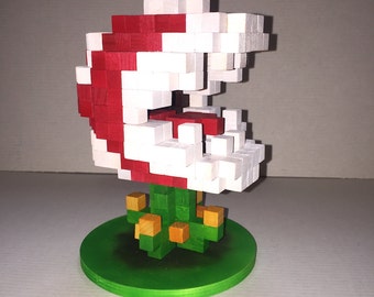 Piranha Plant inspired 3D-Holzskulptur