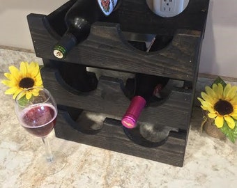 Wine Rack Ebony six bottle holder