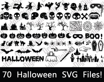 Halloween SVG Collection - Halloween DXF - Halloween Clipart - Witches, Skulls, Pumpkins, & More - Svg Files for Silhouette Cameo or Cricut