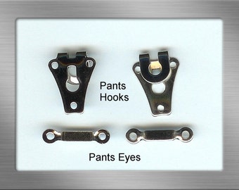 48 Sets Sew On Type Pant / Trouser Hook and Eye - Silver Color US