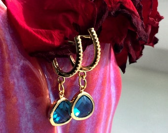 Items similar to 10K Gold Cubic Zirconia Earrings, 10K Gold Earrings