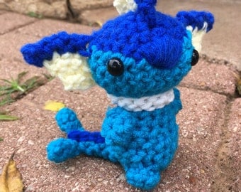 Vaporeon eeveelution eevee amigurumi pokemon plush plushie crochet stuffed animal toy chibi