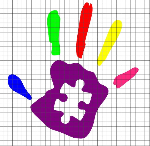 Download Autism Hand SVG/DXF/download for Cricut and Silhouette