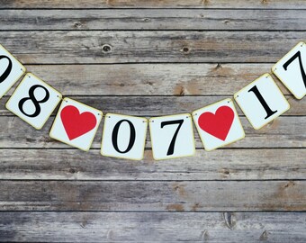 Save the Date Banner, Engaged Banner, Wedding Date Banner, Engagement Prop, Photo Prop, Engagement Party, Engagement Announcement, Bridal