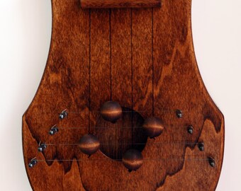 Classic Door Harp, wood door chime, Dark Chestnut, musical gift, housewarming gift, wedding gift, home decor,door decor, unique gift for her