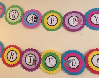 Beanie Boo birthday banner, Beanie Boo party decorations, Happy Birthday banner personalized, Beanie Boo custom banner