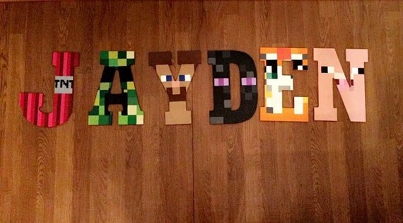 minecraft hand painted letters