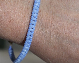 Baby Blue superduo beaded bracelet