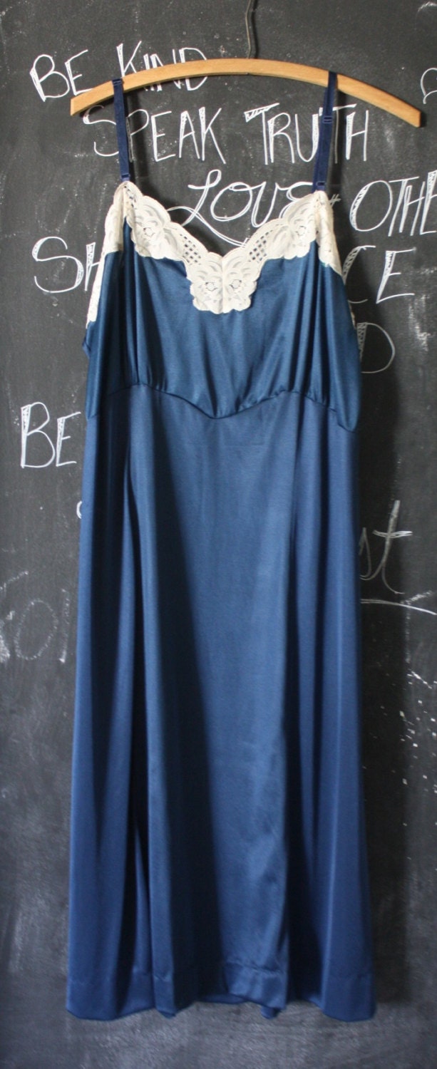 Vintage Navy SlipFull SlipSimple Elegance by whimsiedots on Etsy