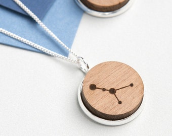 Zodiac constellation pendant necklace