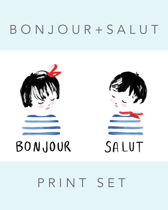 Bonjour Salut Print Set