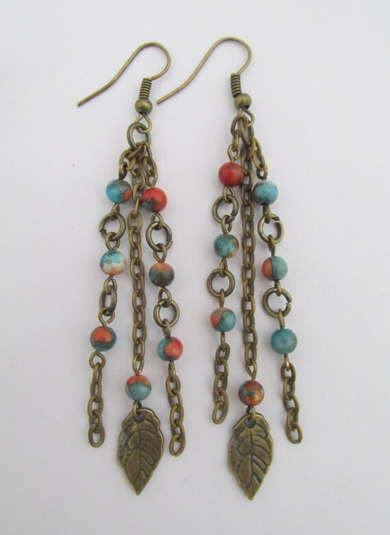 Chain Dangle Earrings Boho Style by pattimacs on Etsy