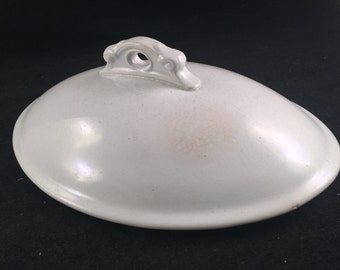 Antique/Vintage White Ironstone China Oval Casserole Dish Lid