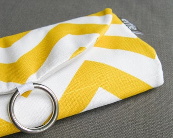 Traveler Gift. Stud Earring Holder. Yellow Chevron Jewelry Travel Organizer. Travel Jewelry Roll. Gift for Mom. Birthday Gifts for Women.
