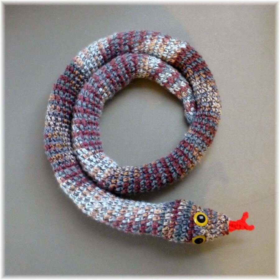 Door Draft Stopper Snake Variegated Multi Color Crochet Draft