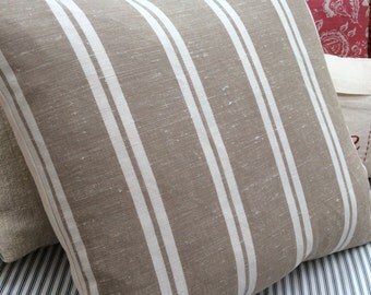 French Cottage Pillow/Ticking Stripe/Paris Shabby Chic/Lumbar/Throw Pillow/Coastal