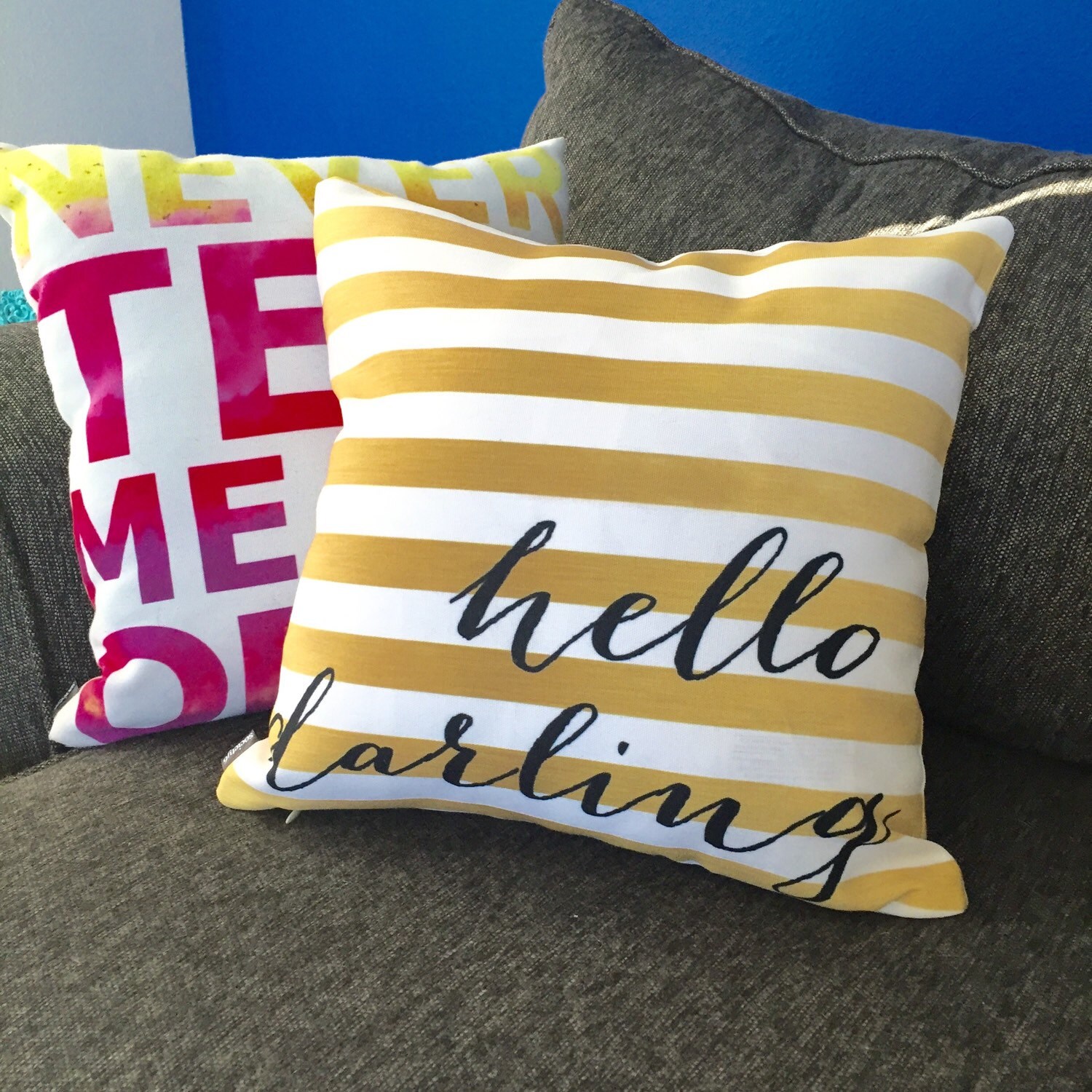 Hello Darling /// Pillow Cover by OhSoFabulous on Etsy