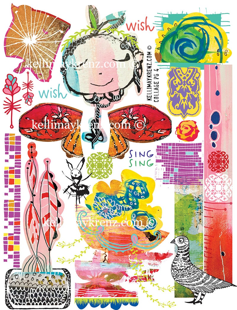 Journal Collage Sheet 4 Original Art by Kelli May-Krenz