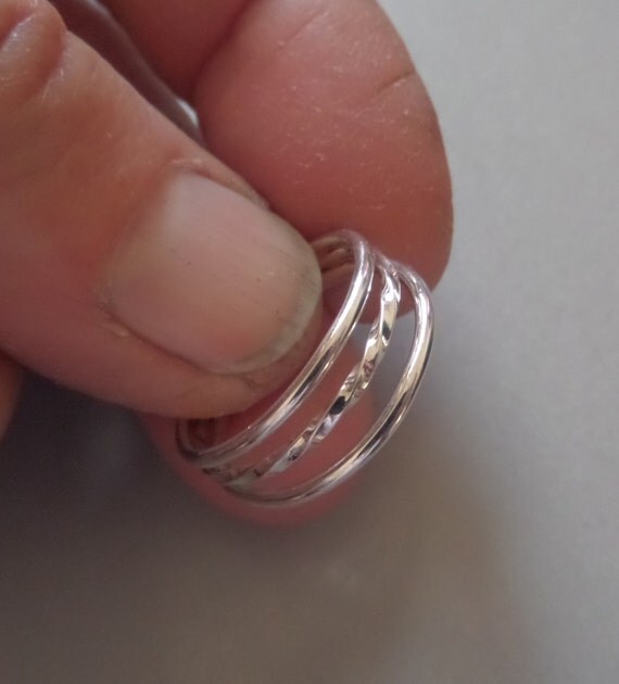 3Ring Sterling Stacker by sistersilver on Etsy