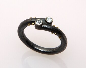 Single Band Ring with Sky Blue Topaz