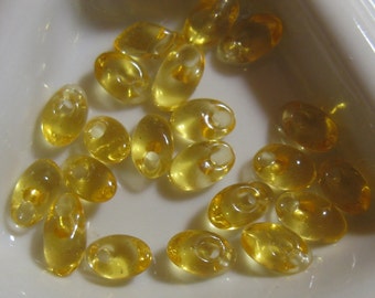 Miyuki Long Magatama Beads, 4x7mm Light Topaz (color LMA-132) one 8.5 Gram Tube