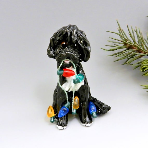 portuguese water dog christmas ornament figurine lights portuguese water dog christmas ornament figurine lights