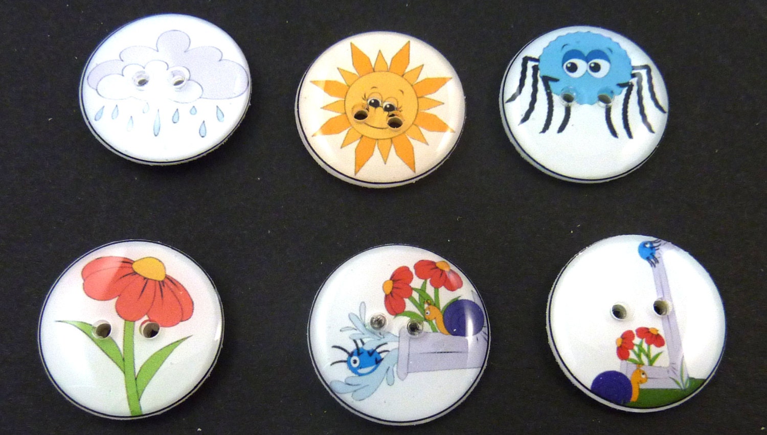 6 Itsy Bitsy Spider Buttons. Itsy Bitsy Spider Children's