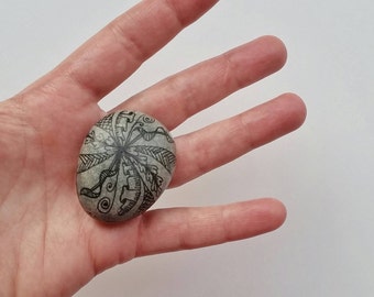 zentangle beach stone one of a kind hand drawn