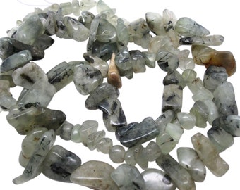 Prehnite Beads, Prehnite Chips, Sage Green Gemstone, Prehnite Nuggets, SKU 3445