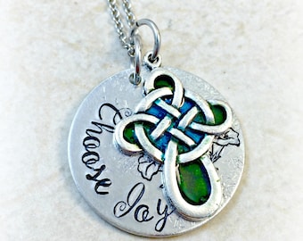 Christian Necklace, Choose Joy Necklace, Celtic Cross Necklace, Christian Jewelry, Celtic Cross Jewelry, Religious Necklace