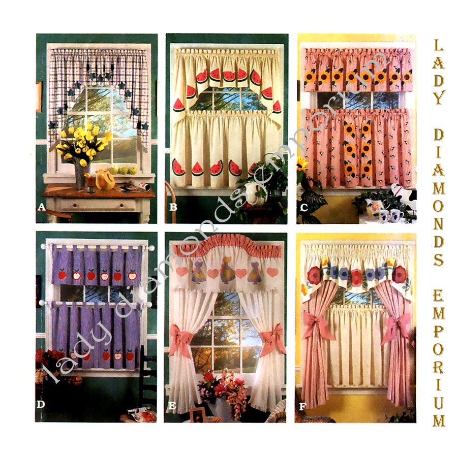 Simplicity 8924 Café Curtains Swags Valance Panels 6 Designs