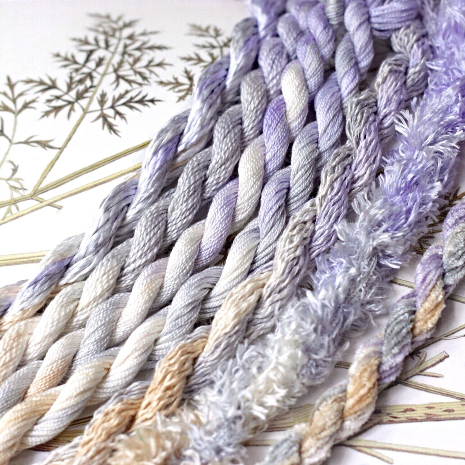 Assorted Silk Embroidery Thread Hand Dyed by Spiraldyed for