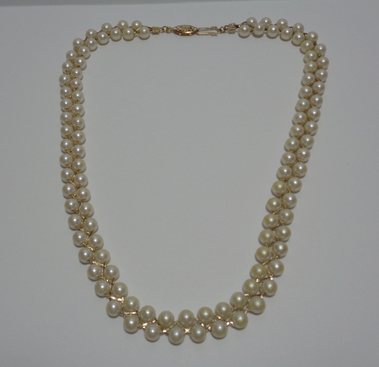 Pearl Necklace Vintage Avon Double Strand Jewelry