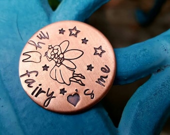 Tooth Fairy coin, Child tooth coin, Tooth Fairy visit, My tooth fairy loves me coin, Fairy love, Dental hygienist gift, Dentist gift
