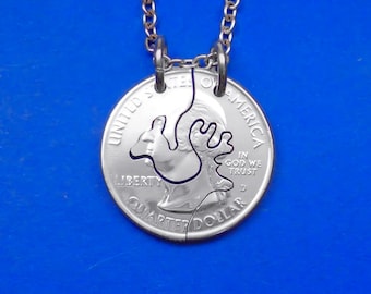 Buck And Doe Necklace, Buck And Doe Pendant, Couples Gift, Deer Necklace, couples necklaces, Interlocking Coin, Couples Jewelry, Keychain