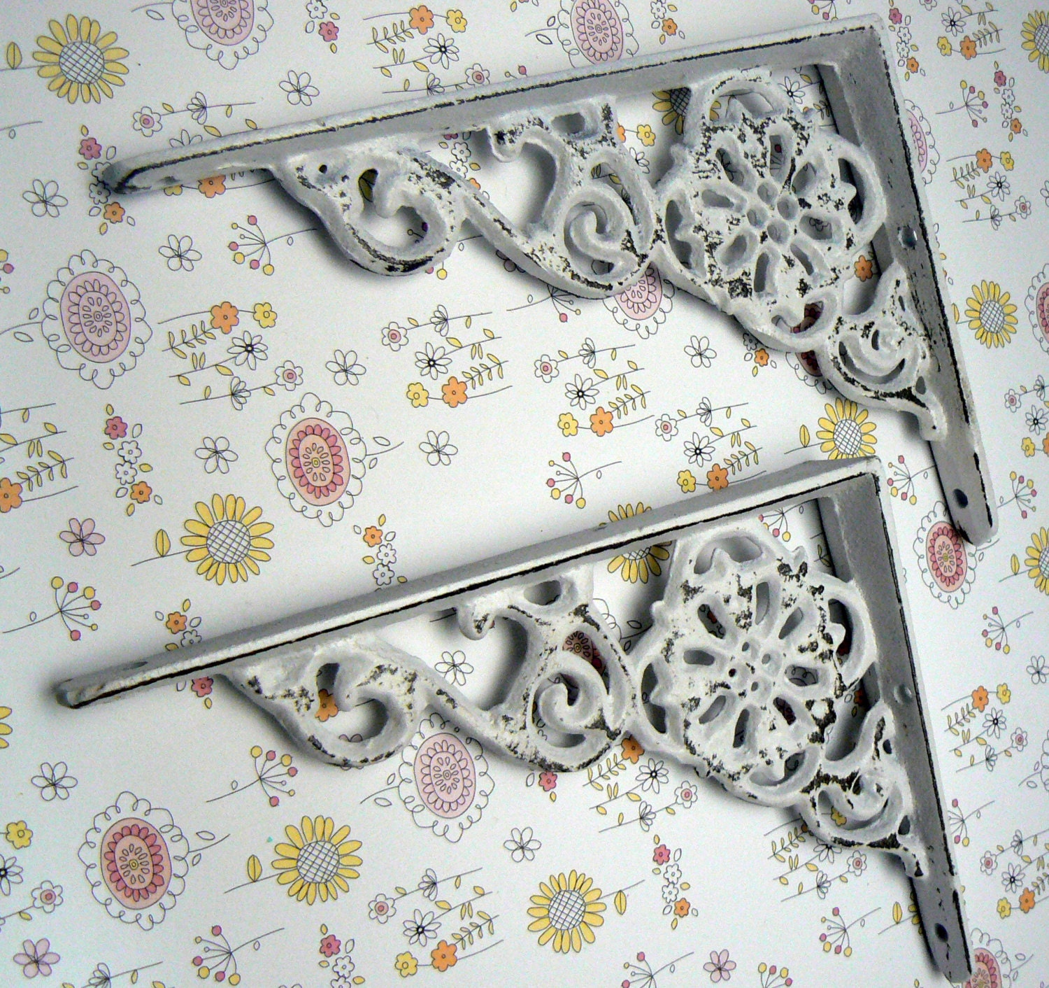 Wall Bracket Cast Iron Shelf Ornate Brace Shabby Style Chic