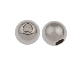 8mm Round 304 Grade Stainless Steel Beads 3mm Hole