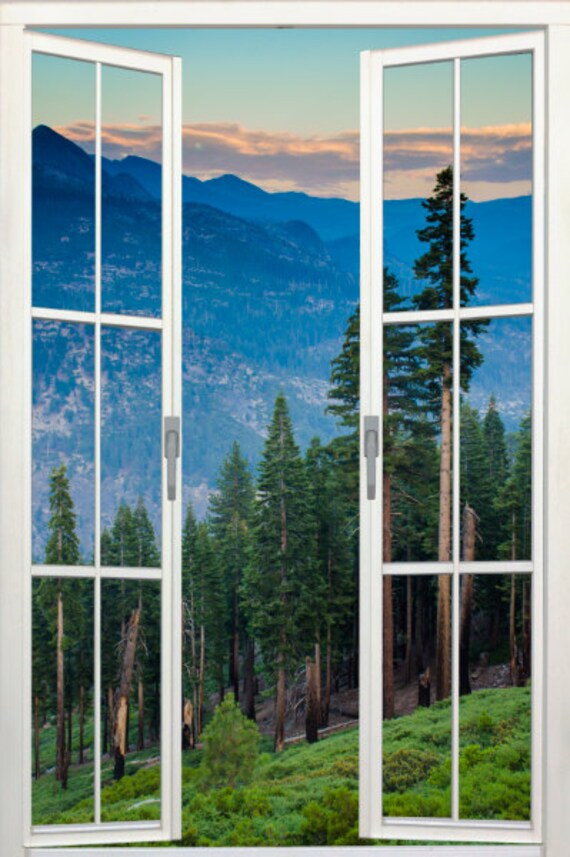 Wall mural french door self adhesive View from Glacier