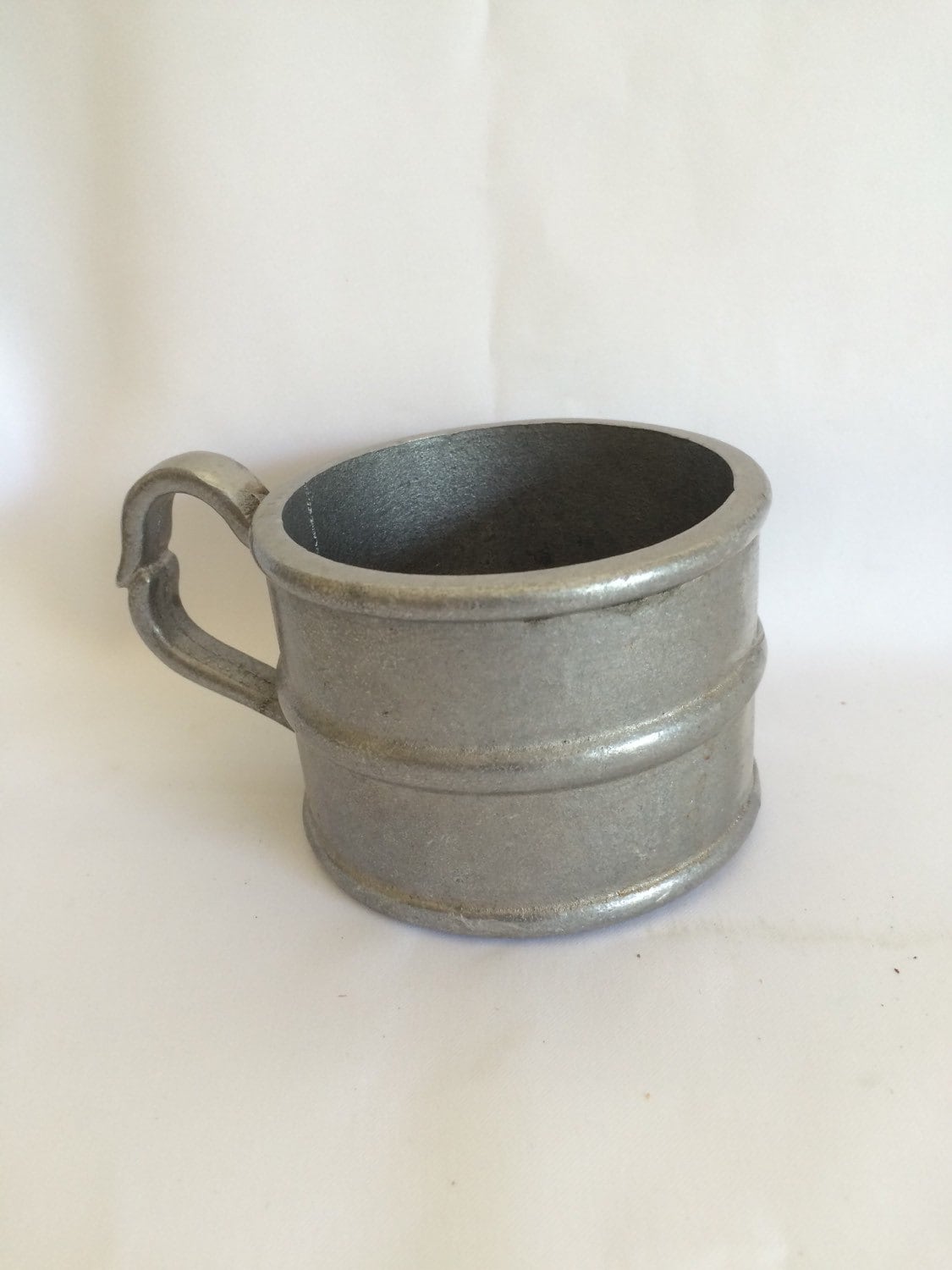 Vintage Pewter Cup Holder Mug