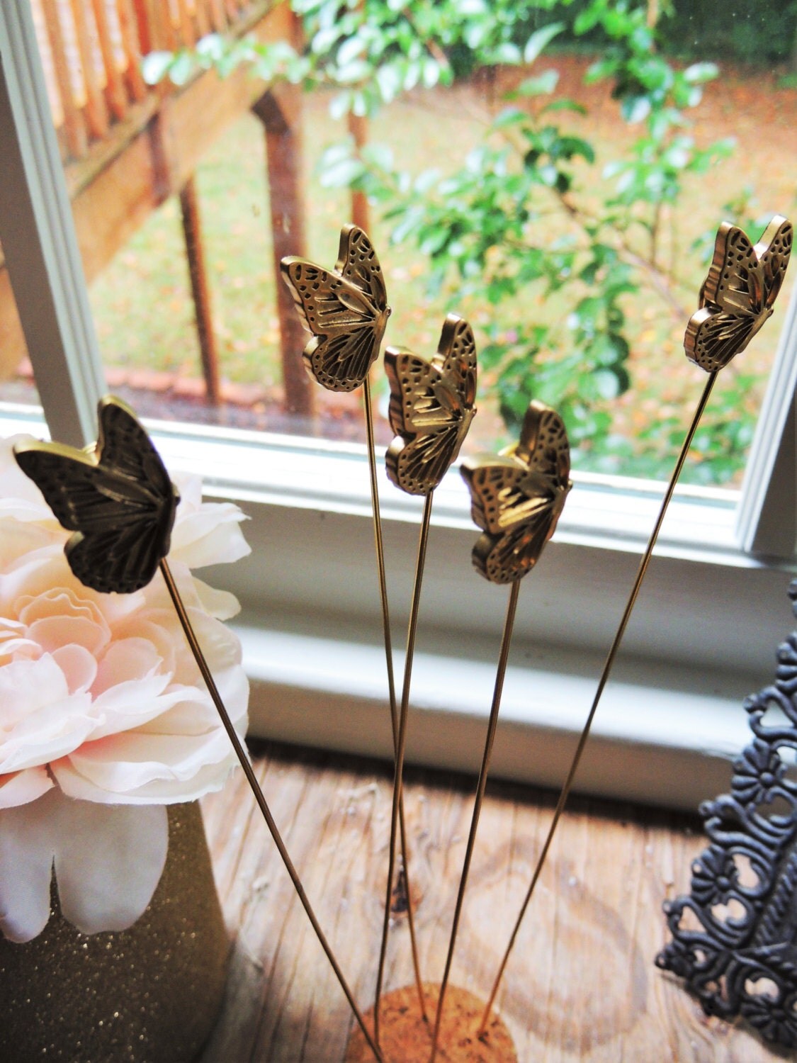 Tall Wire Table Number Holder Gold Place Card Holders Wedding