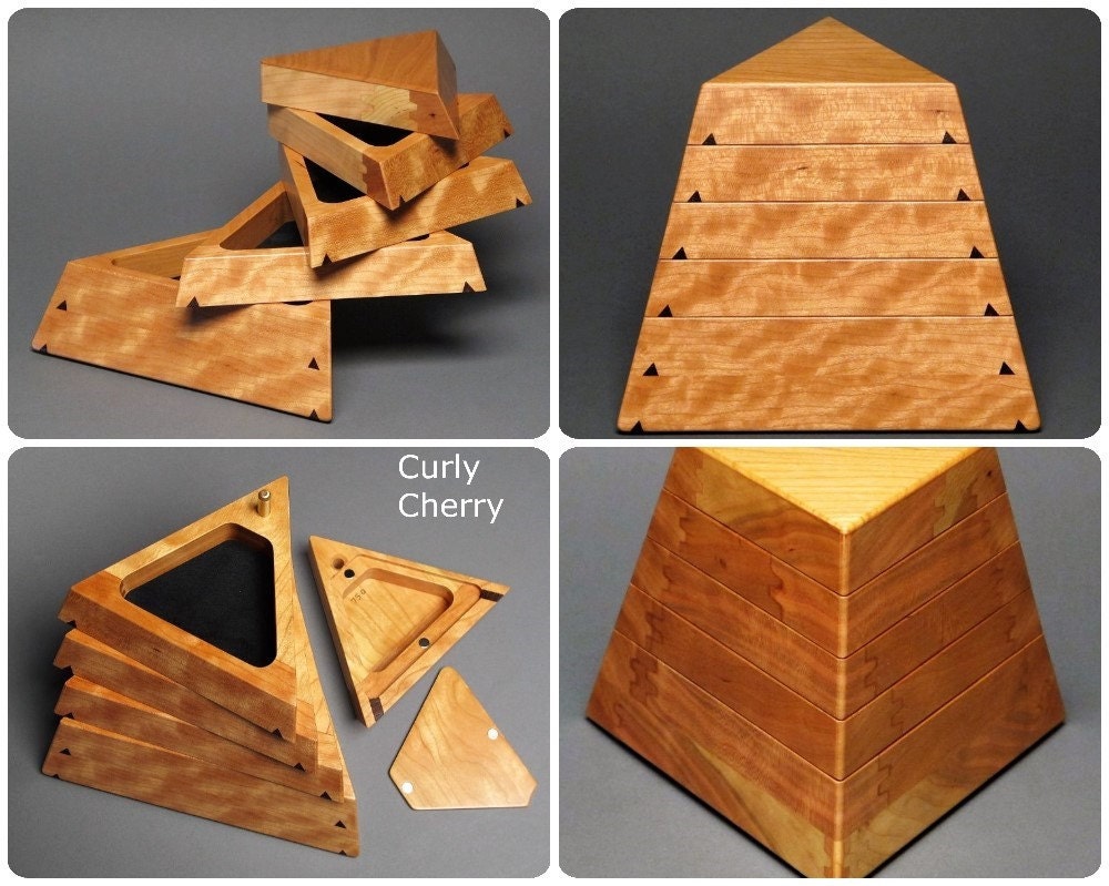 Geometric Jewelry Box with Secret Compartment and by watswood