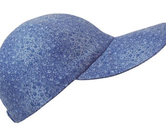True Blue - Beautiful Chambray Cornflower Ladies Baseball Ball Cap Floral Flowers & Vines Spring Summer Sports Fashion Hat by Calico Caps