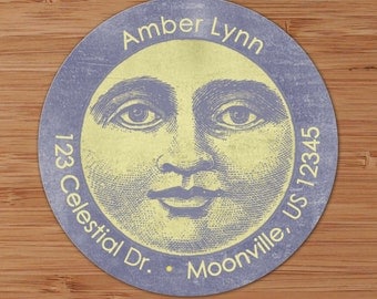 Celestial Moon - Custom Address Labels or Stickers