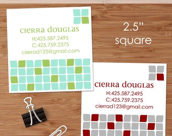Cierra (Mod Cubes) - 50 Custom Square Business or Calling Cards