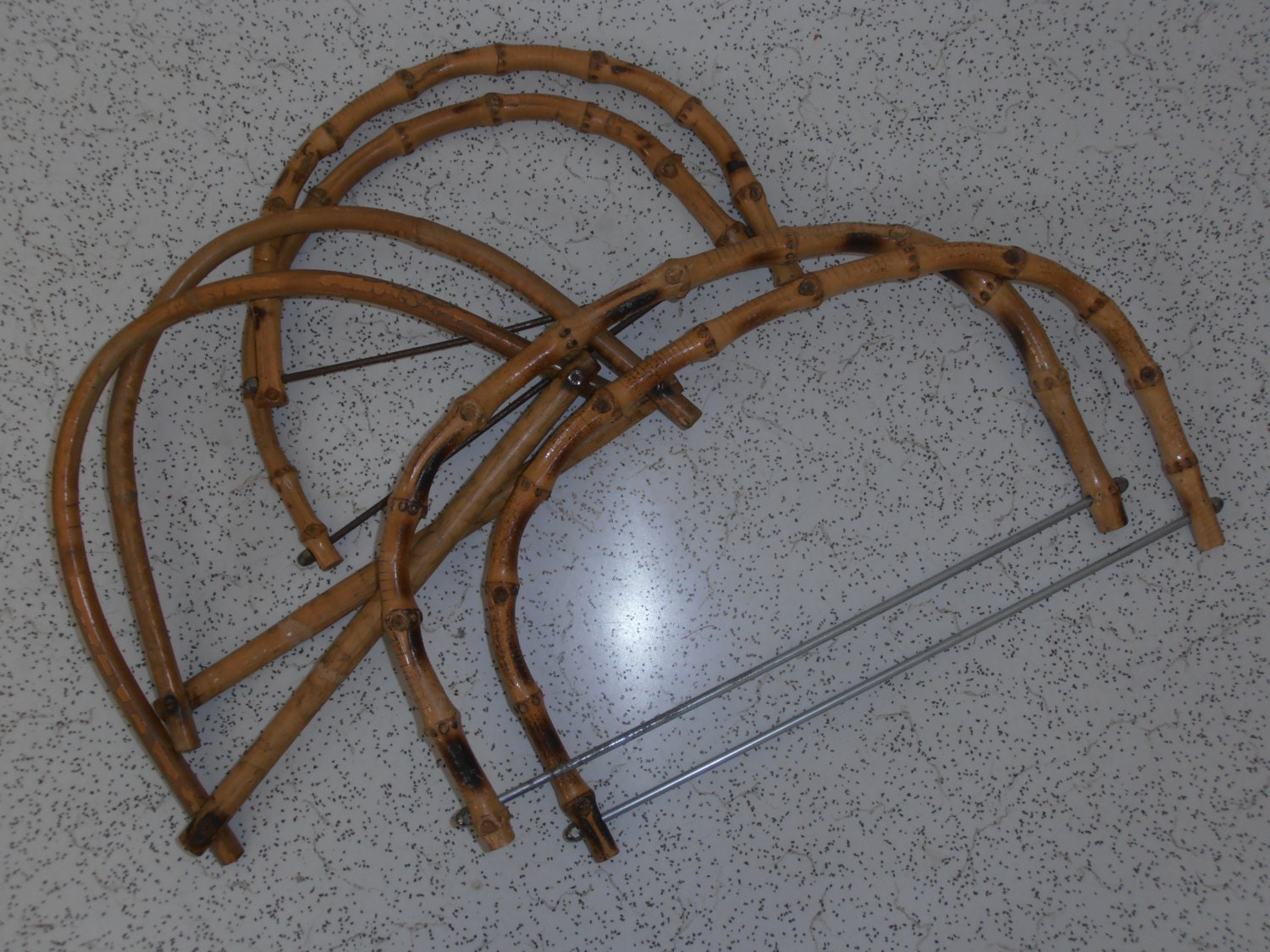 lot of 3 pairs of vintage bent cane bag handles Haute Juice