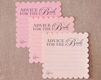 Bridal Shower Advice Cards - Advice for the Bride to Be - Fill Out Card for Guest - 3 Shades Ombre Pink - Game or Guestbook Alternative