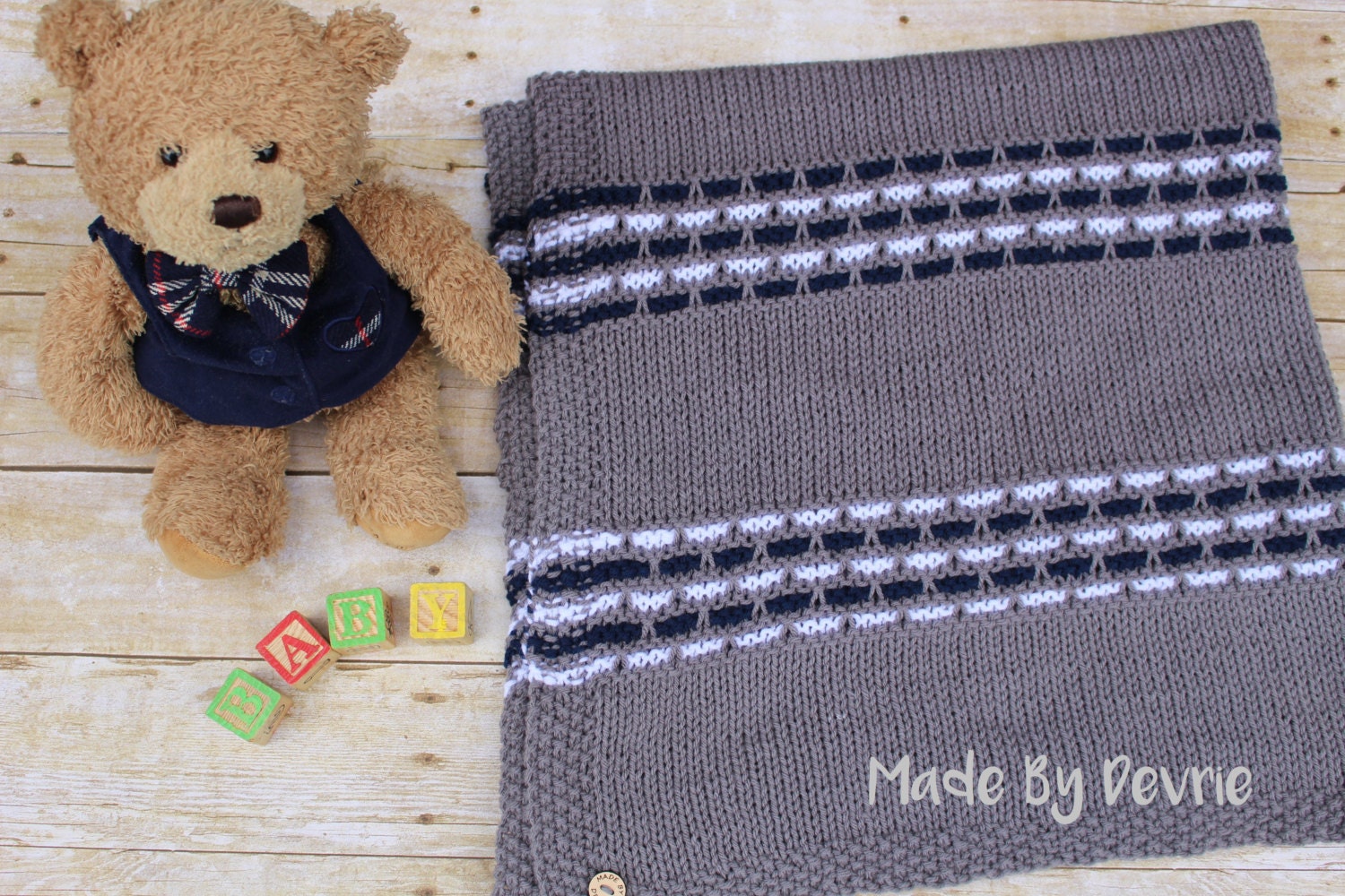 Download DIGITAL Download knitting pattern Baby Blanket Knit Baby